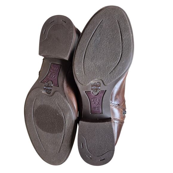 Ariat Brown Leather Buckle Side Zip Equestrian Riding Tall Boots Women's 6 1/2 B - Picture 4 of 6